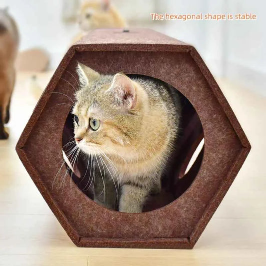 Foldable Pet Cat Tunnel Tube Toy Four Seasons Wall Corner Play Tunnel Indoor Interactive Game Toy for Cats Kitten Small Pets