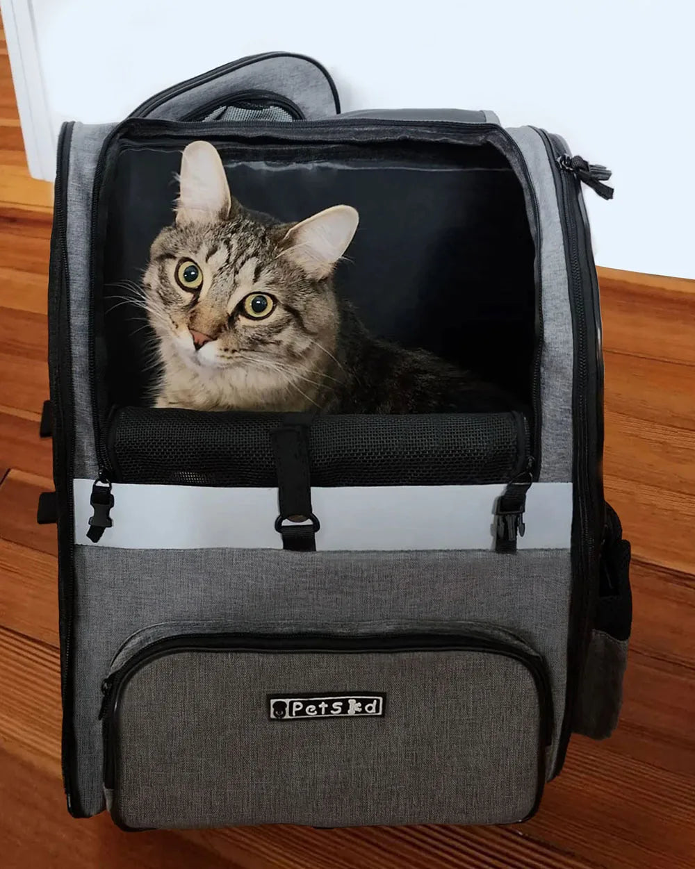 Dog Carrier Bag Pet Double Shoulder Backpack Sturdy Frame Breathable Foldable Dog Double Doors Bag Fits 20 lbs Pets Travel Set