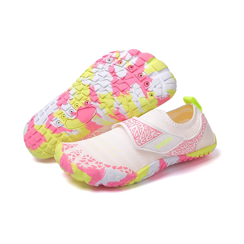New KID's Summer Wading Shoes Parent-Child Vacation Beach Swimming Shoes Student Quick Drying Beach Game Shoes Aqua Shoes 29-38#