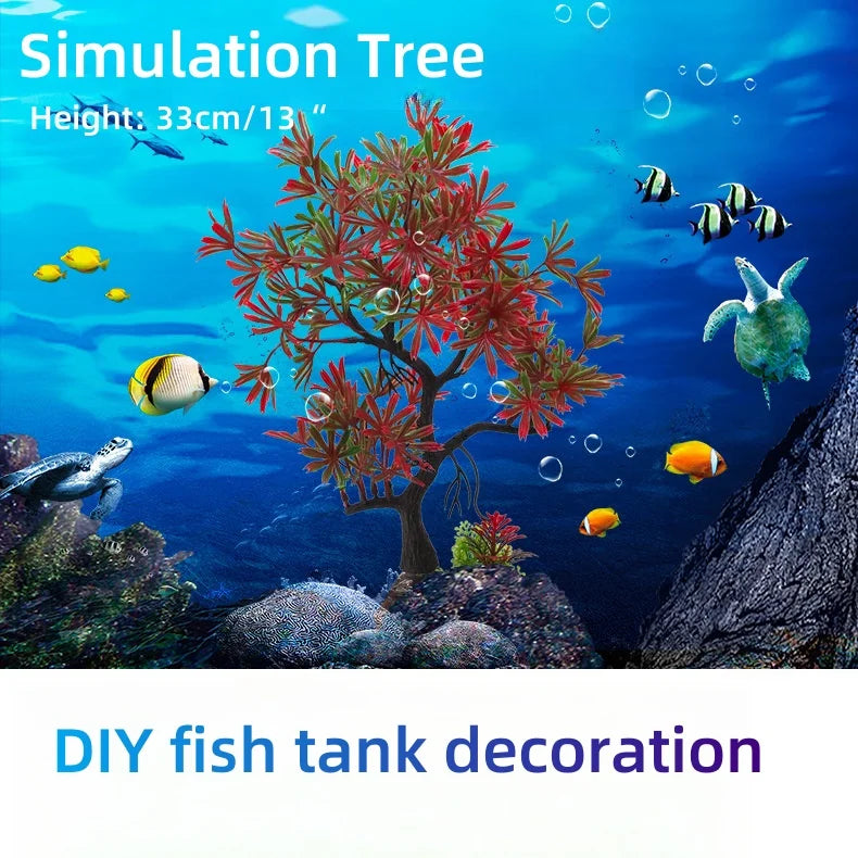 Simulation Water Glass Fish Tank Landscaping Decoration Imitation Water Plant tree Aquarium Ornament DIY Fish Tank Decor bigsize