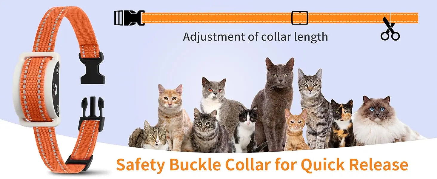New Cat Shock Collar with Remote, 4 IN 1 Cat Training Collar with Auto Anti-Meow, Beep, Vibration, Safety Shock 4 Modes for Cats