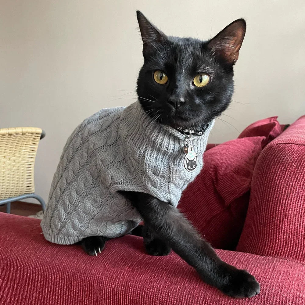 Cat Puppy Sweaters Autumn Winter Pet Knitted Sweater Jumper for Small Dogs Cats Kitten Pullovers Sphynx Clothing ropa para gatos - Play Paws Toys