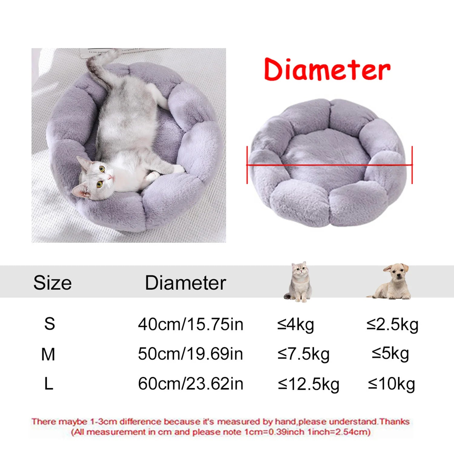 Round Large Dog Bed Winter Warm Plush Dog Bed for Medium Dog House Sleeping Dog Kennel Removable Small Cat Sofa Accessories