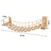 39.4In Wall-mounted Cat Roped Bridge for Indoor Cats Steps with Sisal Wall Wooden Furniture for Sleeping Playing Climbing