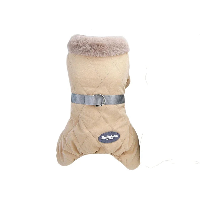 Warm Fleece Dog Jumpsuit For Small Medium Dogs Jacket with D-ring Autumn Winter Puppy Coat Chihuahua Costume Bulldog Pet Outfits