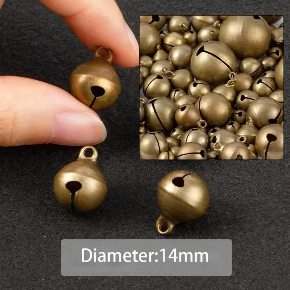 6/8/10/12/14/16/18/20/25mm Bronze Metal Jingle Bells Loose Beads Festival Party Christmas Decoration DIY Crafts Accessories