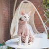 Winter Clothes for Cat, Stripped Cotton 4-legged Coat For Sphnx,Long sleeves Undershirt for Kittens, Devon Rex Jumpsuit
