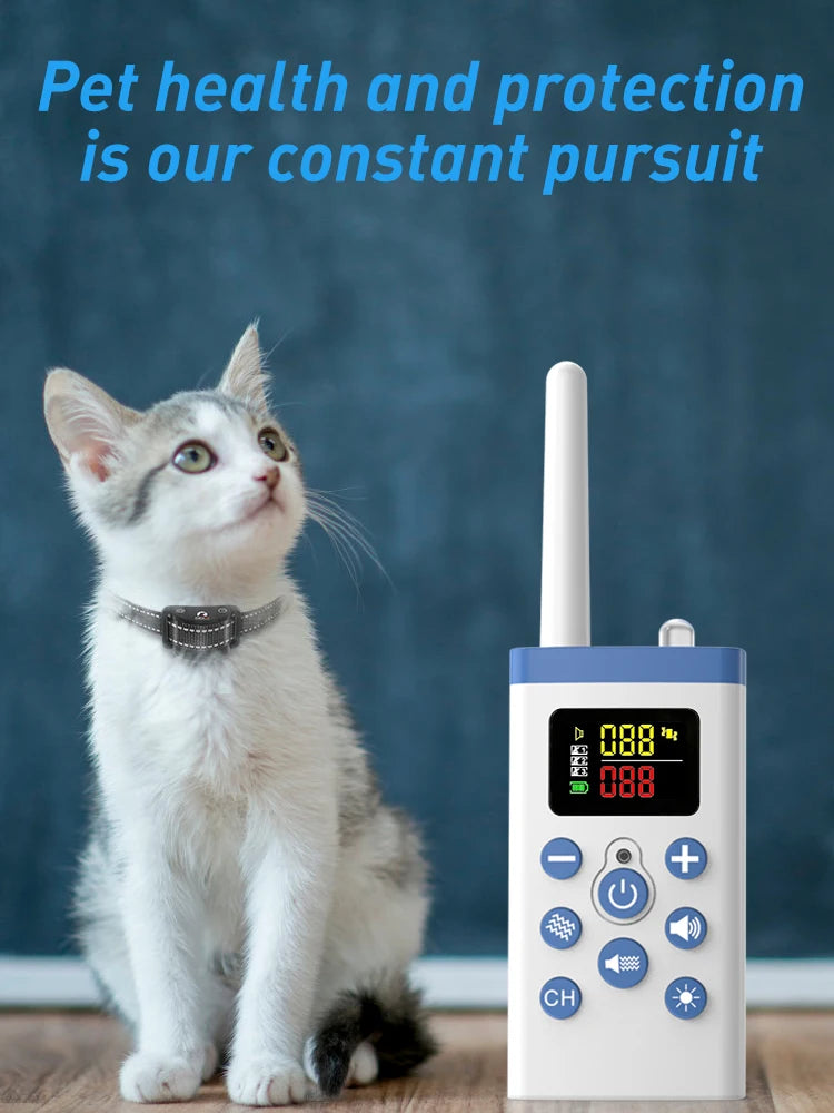 Cat Training Collar,Cat Anti Meow Collar,No Shock Bark Collar,Vibration Collar for Deaf Dogs,Beep Vibration Mode IPX7 Waterproof