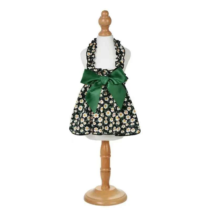 Fashion Cat Pet Dog Dress Sleeveless Cyan Flower Slim Style Cat Princess Dog Dresses Summer Clothes Puppy Skirt Chihuahua Bichon