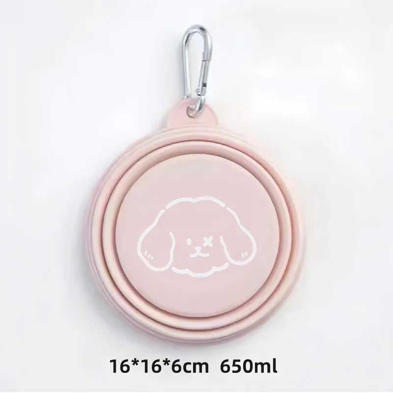 Dog Pet Folding Silicone Bowls 350ml/650ml Outdoor Travel Foldable Portable Cat Food Water Container Feeding Tray Bowls