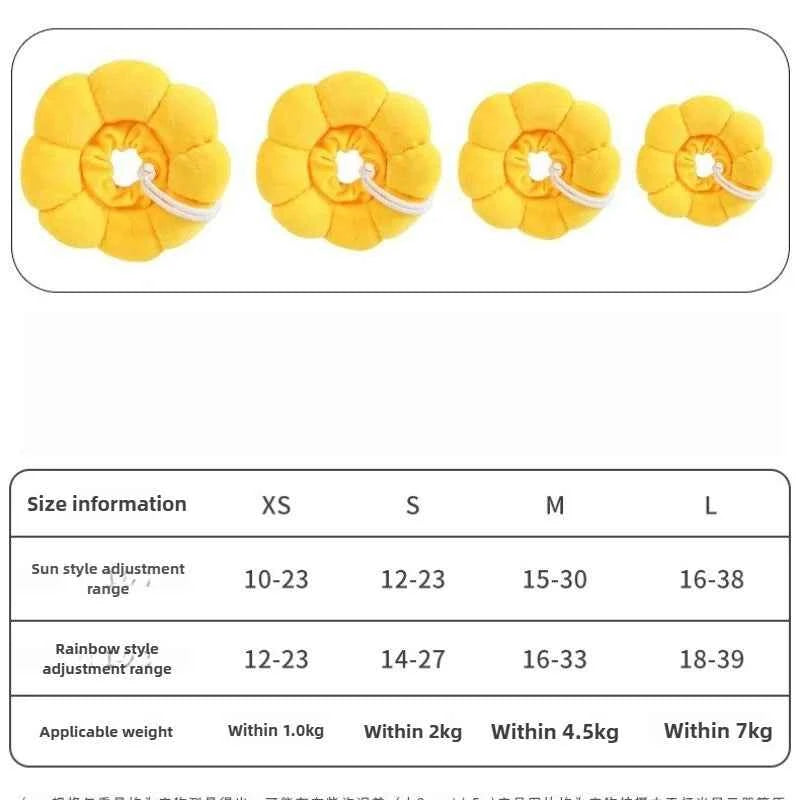 Pet Elizabethan Collar Cat Postoperative Soft Sunflower Shaped Cotton Pet Collar Cat Puppy Neck Ring Pet Spayed Soft Headgeart