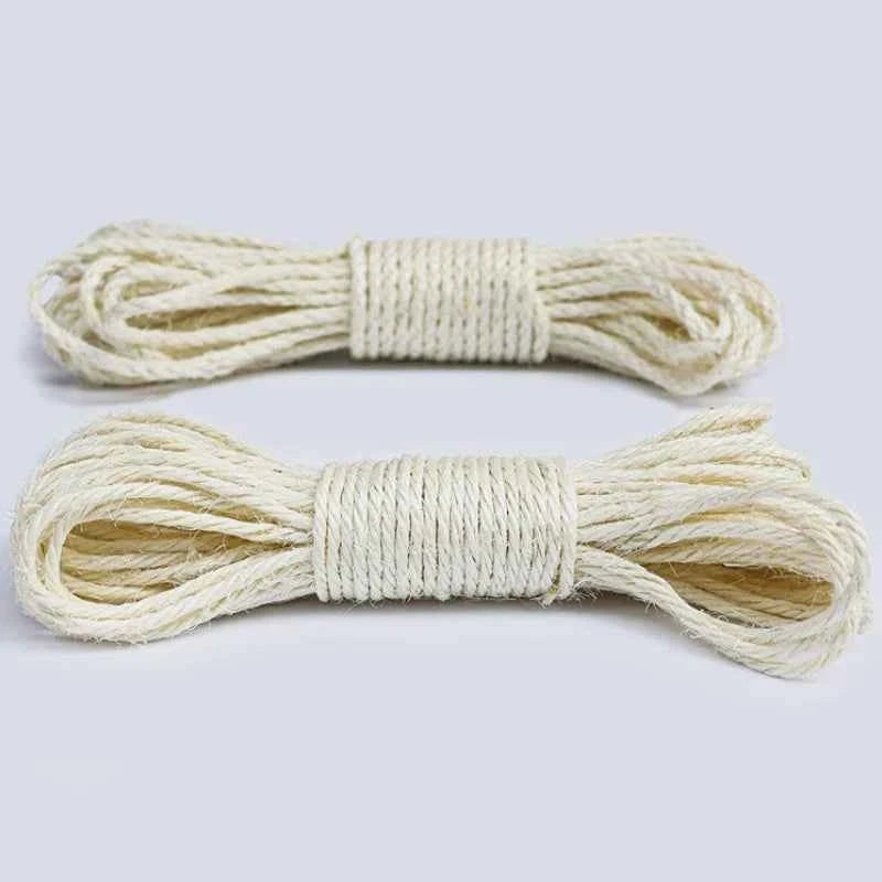 Natural Sisal Rope for Cat Tree Cat Scratching Post Replacemen Rope Sisal for Protect Sofa Cats Scratcher Rope Scraper Cats Toy