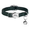 Custom Cat Collar Personalized PU Leather Kitten Puppy Collars Free Engraved ID Nameplate Necklace With Bell for cat Anti-lost