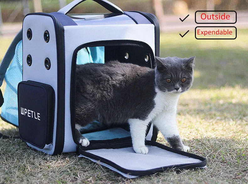 Portable Astronaut Travel Bag, Breathable Space Capsule, Expandable Carrier, Pet Backpack for Cat and Dog - Play Paws Toys