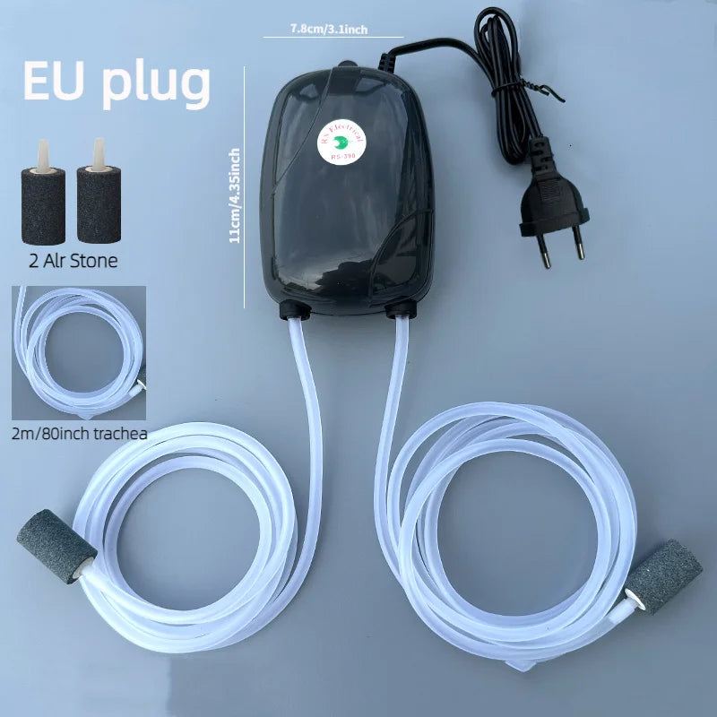 High Power Fish Tank Oxygen Air Pump Double Hole Aeration Pump Fish Tank Oxygen Pump Aquarium Accessories