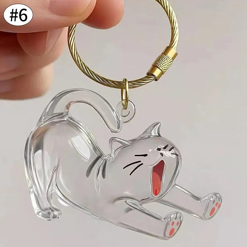 Cat Hair Memorial Storage Keychain Cat Fur Container Pets Cat Fur Collector Capsule Keyring Kitty Hair Hanging Pendants