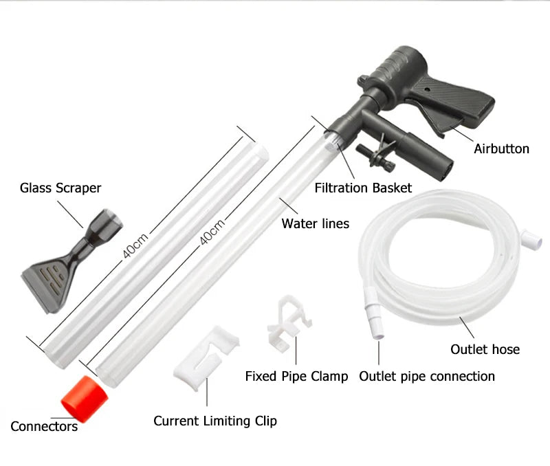 Aquarium Fish Tank Water Change Pump Aquarium Cleaning Tool Vacuum Water Changer Sand Gravel Cleaner Siphon Filter Pump Manual