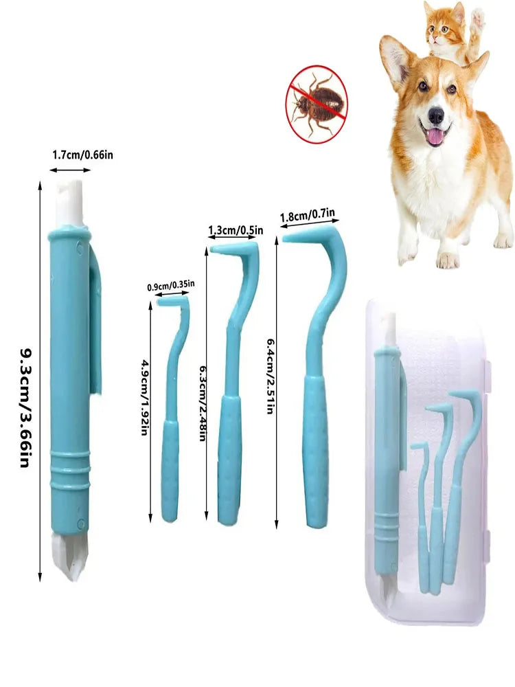4pcs Pet Flea Removal Tool Kits Tweezers Tweezers Mite Anti Dog Ticks and Fleas Flea Tick Tweezers Clip Remover Tool Tweezers
