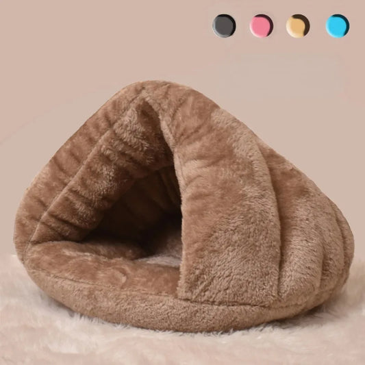 Triangle Pet Dog Kennel Mat Winter Warm Plush Cat Bed House Thickened Sleeping Bag for Small Dogs Cats Pets Supplies Accessories - Play Paws Toys