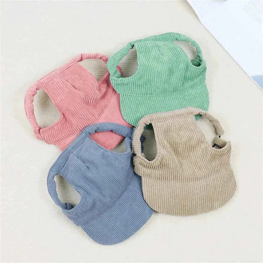Fashion Big Dog Baseball Cap Durable Corduroy Adjustable Pet Sun Hat for Small Medium Large Dogs Golden Retriever Corgi Supplies