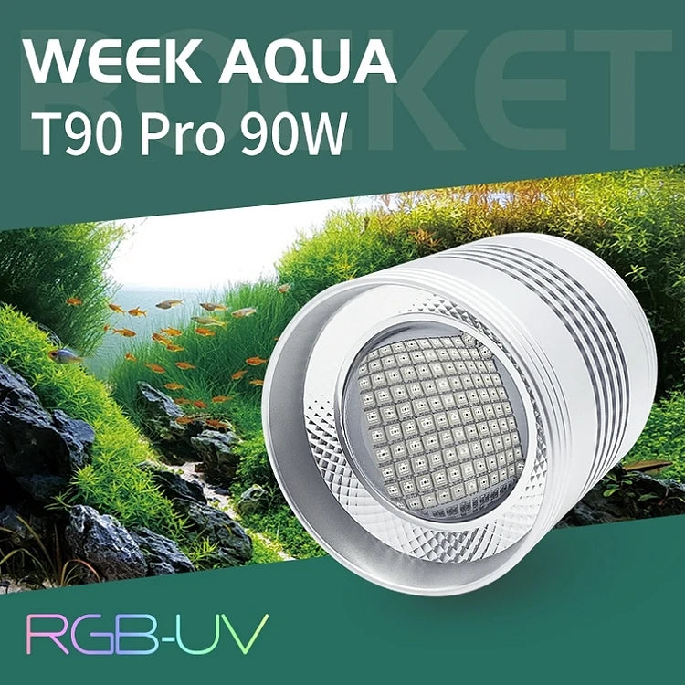 WEEK AQUA T90 PRO APP RGB-UV 90W Fish Tank Bracket Downlight Dimming Timing Aquarium LED Aquatic Light reef led light with app