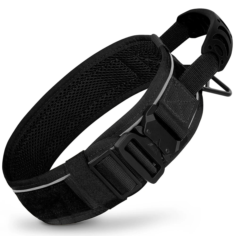 6.5cm Wide Tactical Dog Collar Adjustable, Military Nylon with Control Handle, Heavy Duty Reflective for Large Medium Dogs
