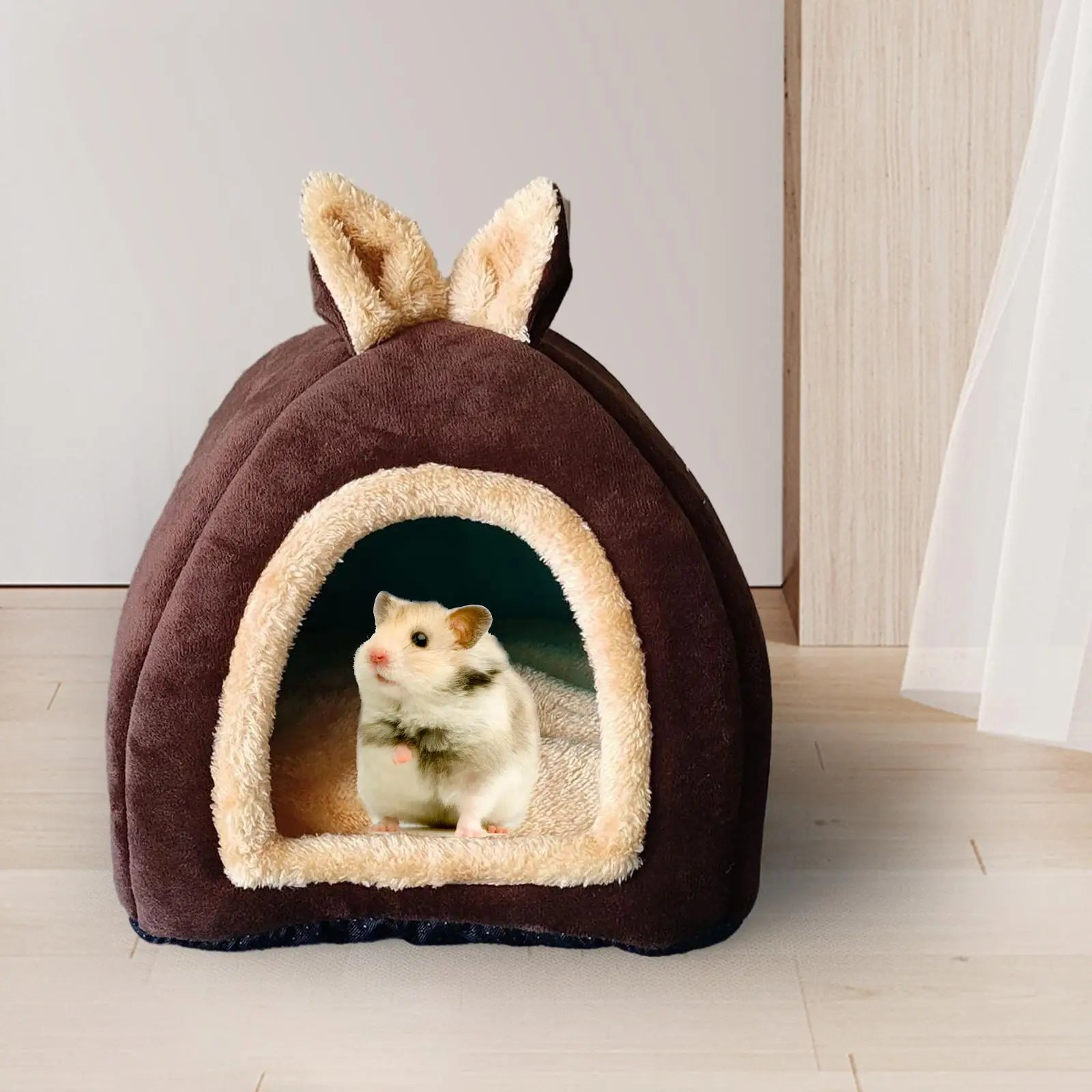 Small Animal Pet House Bed Bedding Cuddle Winter Nest Rabbit Cage Nest for - Play Paws Toys