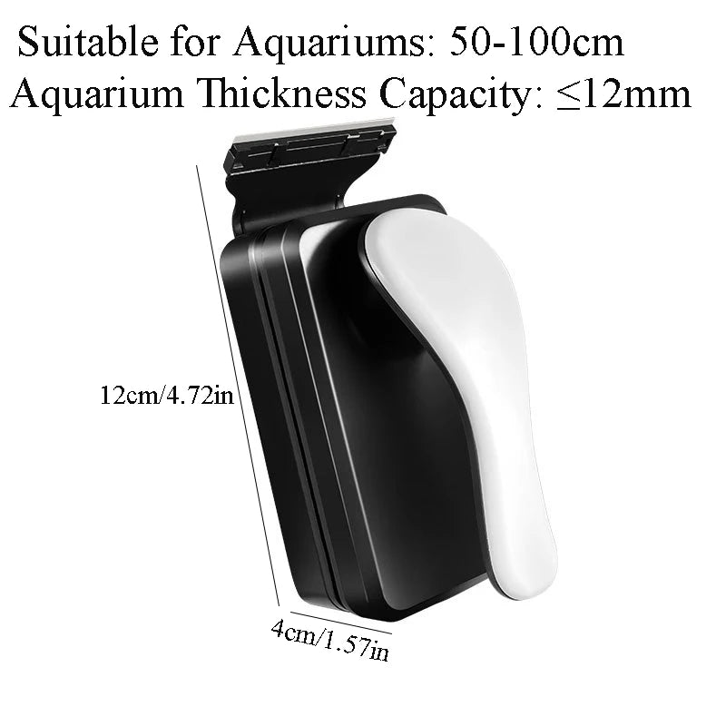 Strong Magnetic Aquarium Glass Cleaner – Floating Fish Tank Brush with Algae Scraper, Non-Slip Handle for Small & Large Tanks
