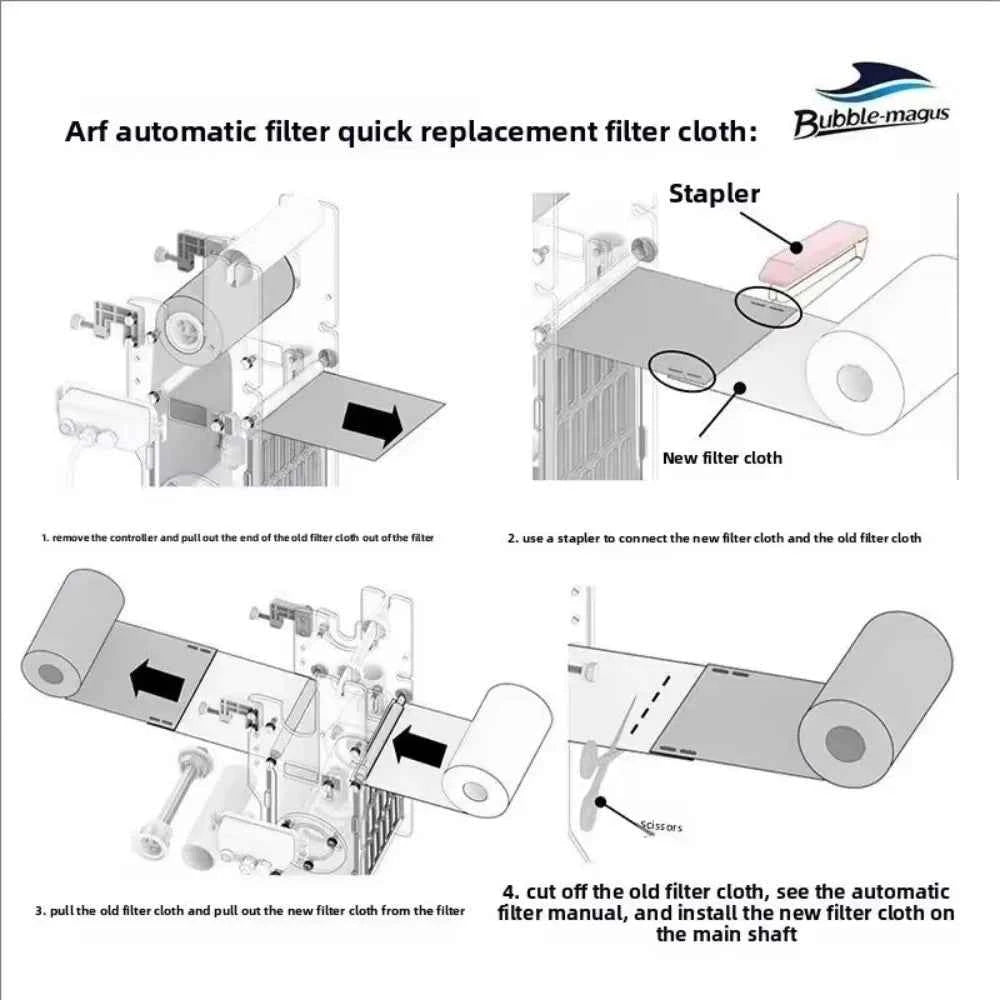 Bubble Magus 2025 New Elite ARF-S/M/L G2 Automatic Roller Filter Aquarium Fish Tank Auto Fleece Sump Filtration System