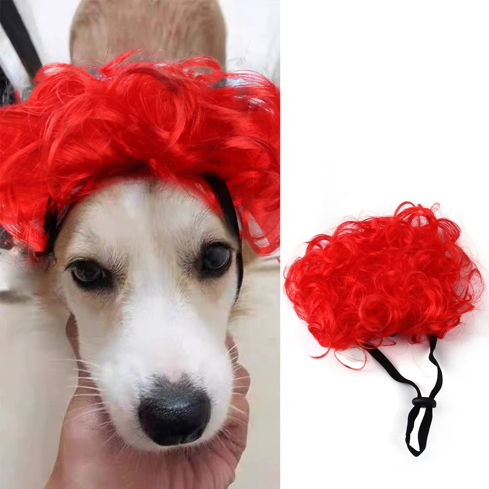 Dogs Cats Hair Hat Funny Pet Wigs Cosplay Props Costumes Head Accessories for Halloowen Christmas Gift