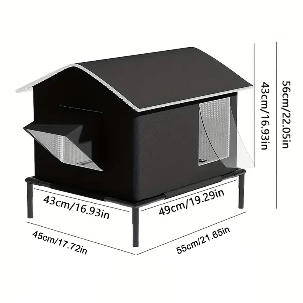 Elevated Pet House-Bed Moisture-Proof Design Cat House Weatherproof for Indoor or Outdoor Use Fits Small or Medium Pets - Play Paws Toys