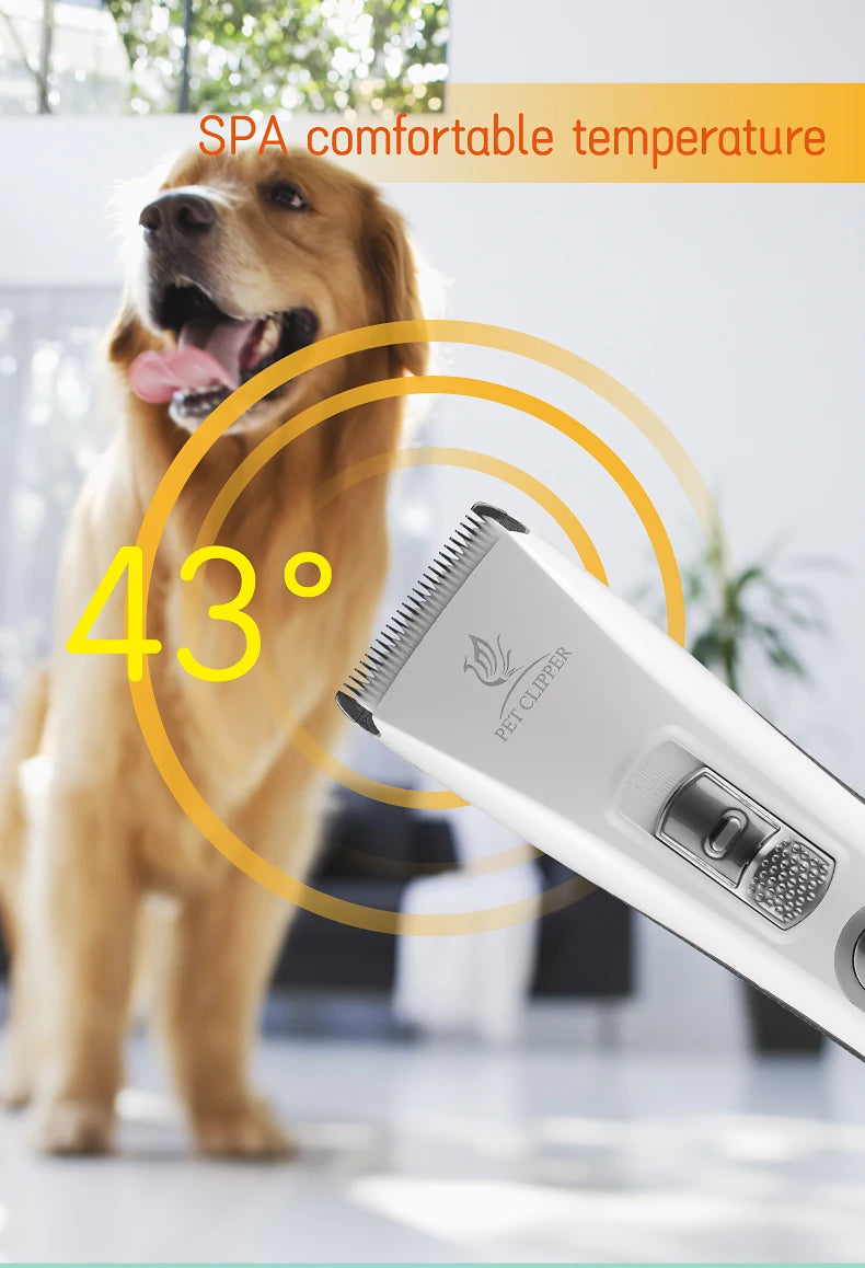Fenice Clipper Dogs Professional LCD Screen Pet Cat Clippers Electrical Grooming Trimmer Rechargeable Haircut Machine Animals