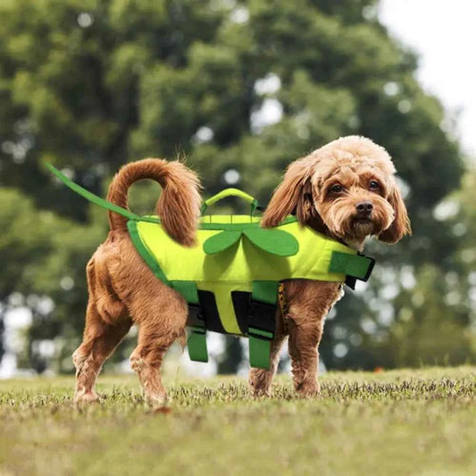 Cat Life Vest Little Bee Pet Dog Life Jacket Soft Adjustable Dog Swimming Clothes Breathable Summer Swimwear Clothes Outdoor