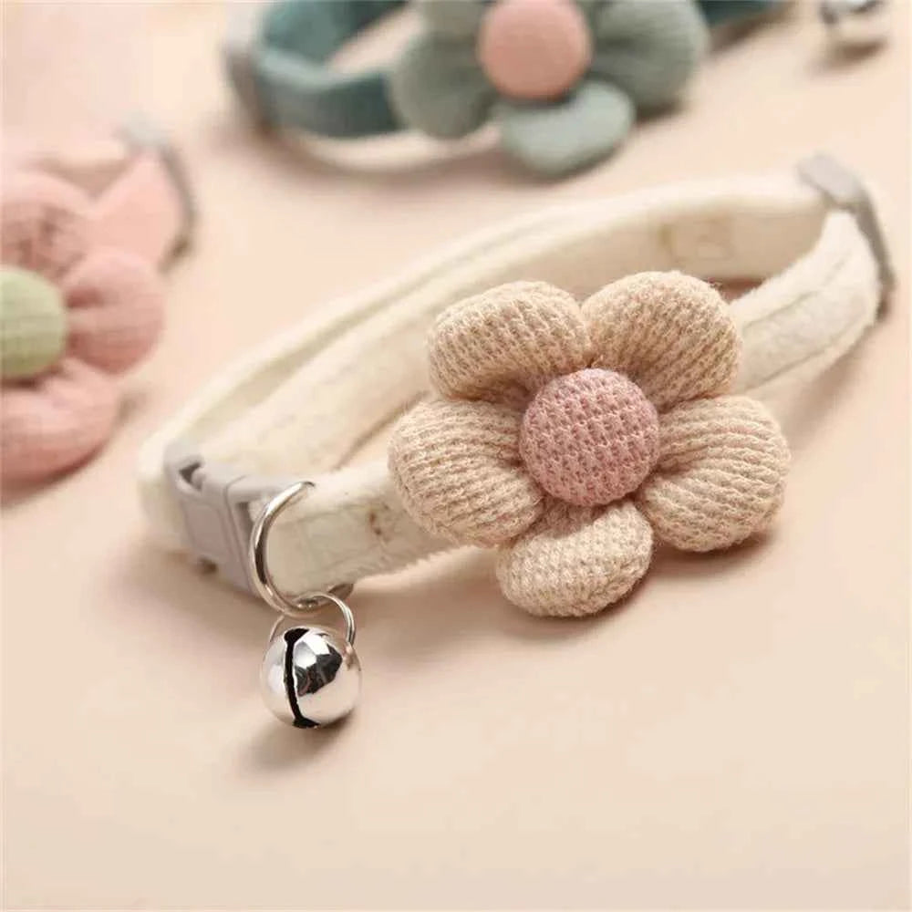 Cartoon Pet Supplies Safety Pet Collar Small Dog Cat Bow Bell Lovely Flowers Bell Dog Necklace Neck Decoration 1 Pcs 4pcs