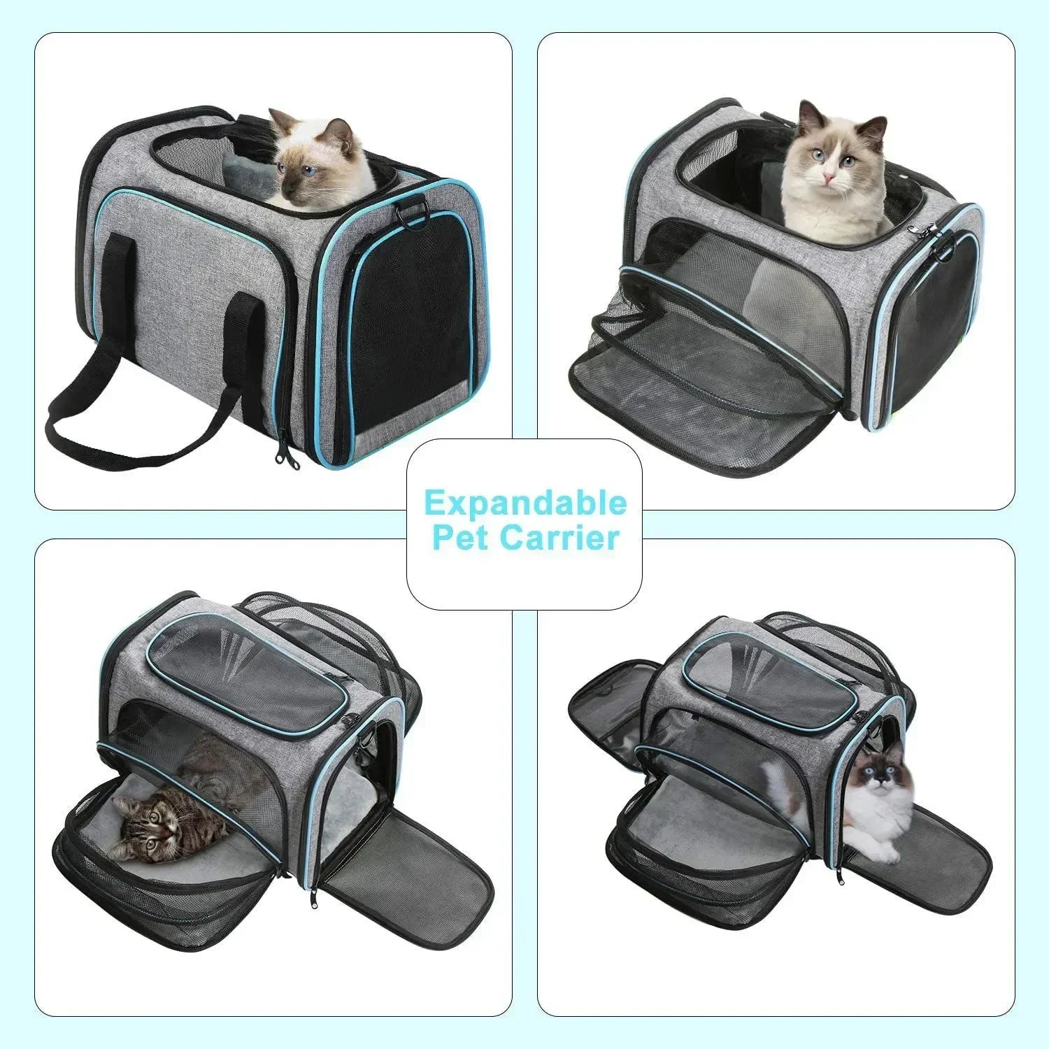 Portable Cat Backpack Carrier Foldable Expandable Pet Travel Bag Airline Approved Breathable Pet Carrier for Dog Pet Accessories - Play Paws Toys