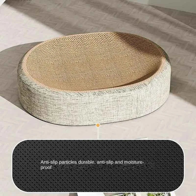 2in1 Cat Scratching Board Protect Furniture Grinding Claw Toys Oval Sisal weaving Wear-resistant Cat Nest Cat Accessories