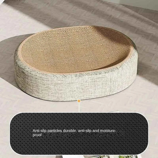 2in1 Cat Scratching Board Protect Furniture Grinding Claw Toys Oval Sisal weaving Wear-resistant Cat Nest Cat Accessories