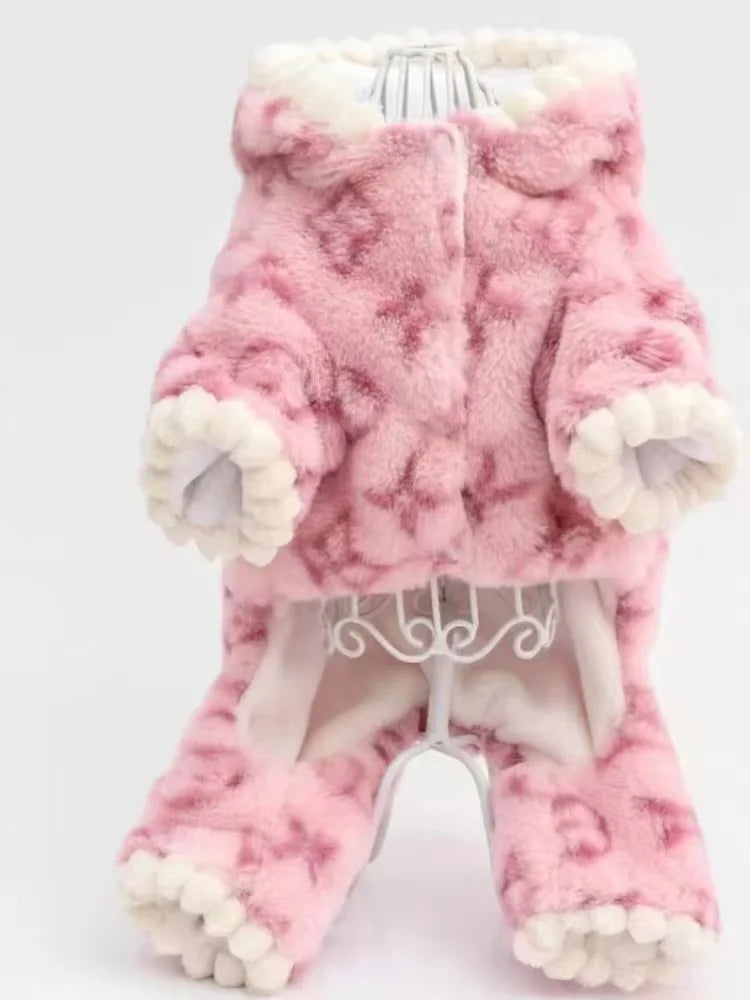 Winter & Autumn New Pet Fleece-Lined Thickened Four-Legged Clothes for Small & Medium Dogs (Teddy, Poodle) & Cats