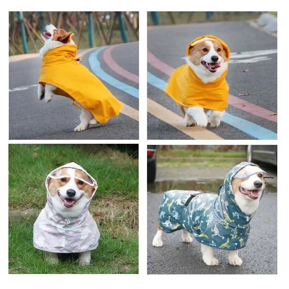 Pet It Yolk Man Pu Dog Raincoat Teddy Corgi Golden Retriever Pet Clothes Waterproof Outdoor Dog Supplies