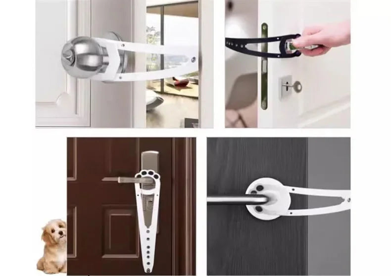 Cat Door Holder Latch Adjustable Dog Door Stopper Elastic Gate Lock Flex Latch Strap Keep Dog Out From Entering Pet Gate Supply - Play Paws Toys