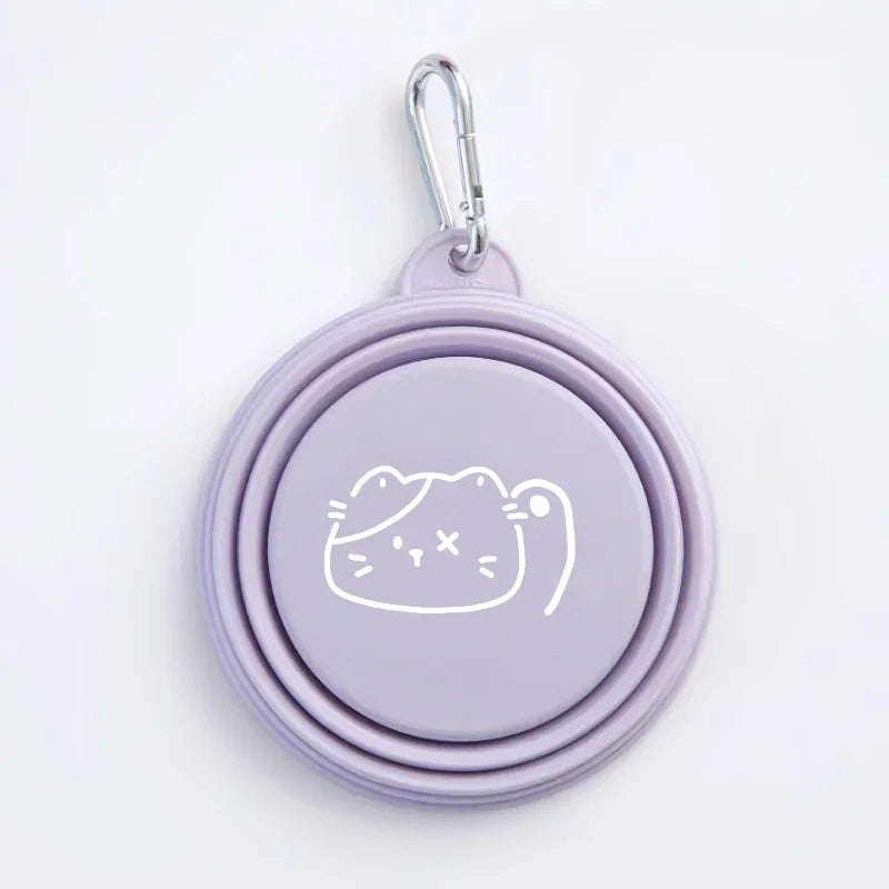 Dog Pet Folding Silicone Bowls 350ml/650ml Outdoor Travel Foldable Portable Cat Food Water Container Feeding Tray Bowls