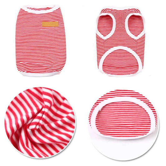Summer Cat Dog Vest Classic Stripes Pet Sleeveless T-shirt for Small Dogs Cats Kitten Sphynx Clothing Outfit ropa para gatos