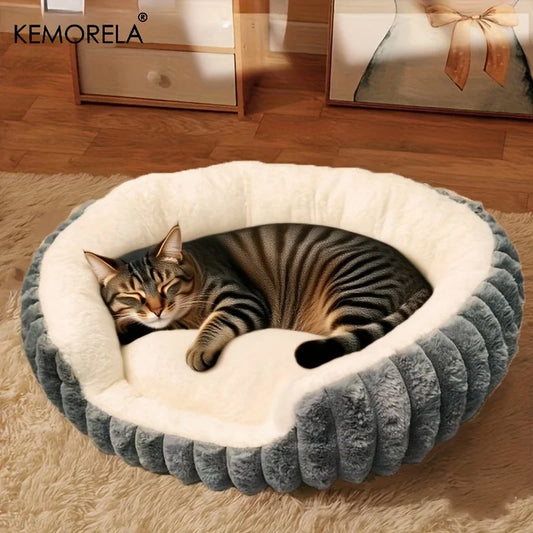 Jumbo Soft Warm Cat Bed - Plush Cozy Puppy Sofa with Backrest, Washable Non-Slip, Polyester Pet Bed for Kittens & Small Dog - Play Paws Toys