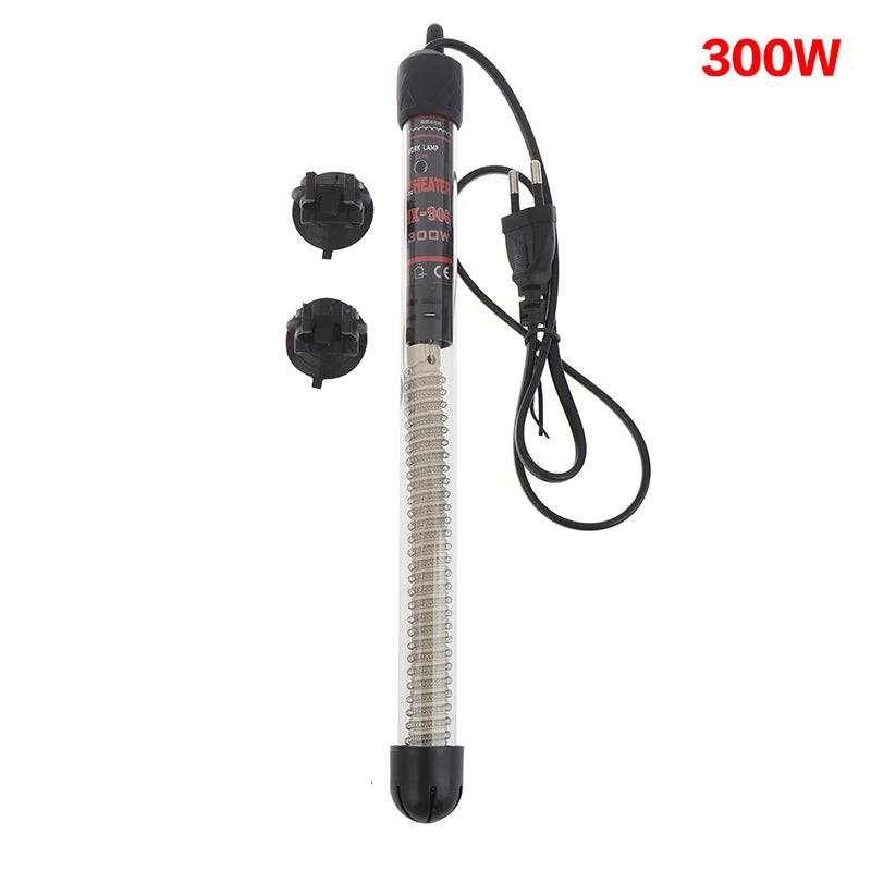 [E] EU Plug Adjustable Temperature Thermostat Heater Rod Glass Aquarium Heater 25-300W Submersible Fish Tank Water Heating Rod