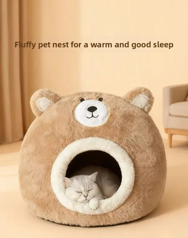 Cat nest autumn and winter pet nest cat house cat bed house nest thickened warm cat sleeping cradle nest kitten kennel - Play Paws Toys