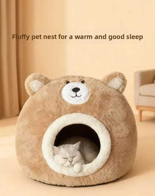 Cat nest autumn and winter pet nest cat house cat bed house nest thickened warm cat sleeping cradle nest kitten kennel - Play Paws Toys