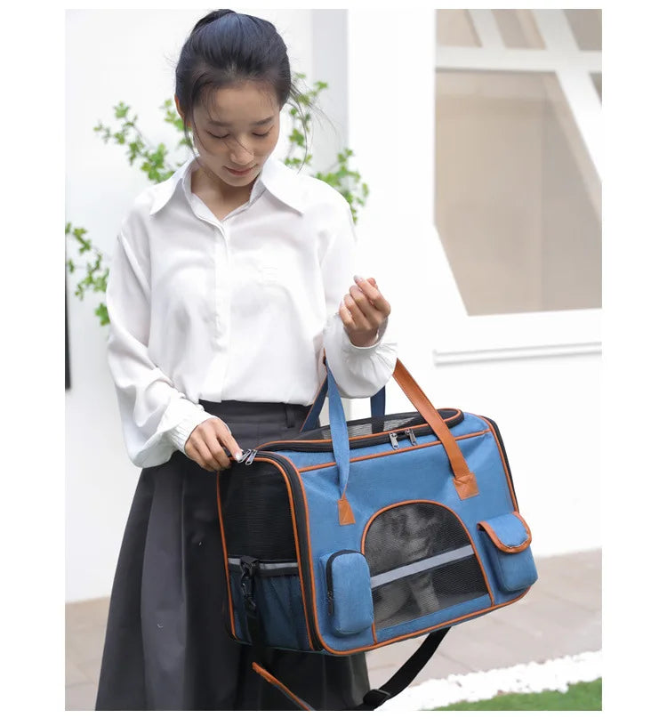 Dog Pet Carrier Bag Anti-Collapse Design Multiple Storage Pockets Cat Travel Handbag for Medium Cats, Puppy, Rabbits and Other S - Play Paws Toys