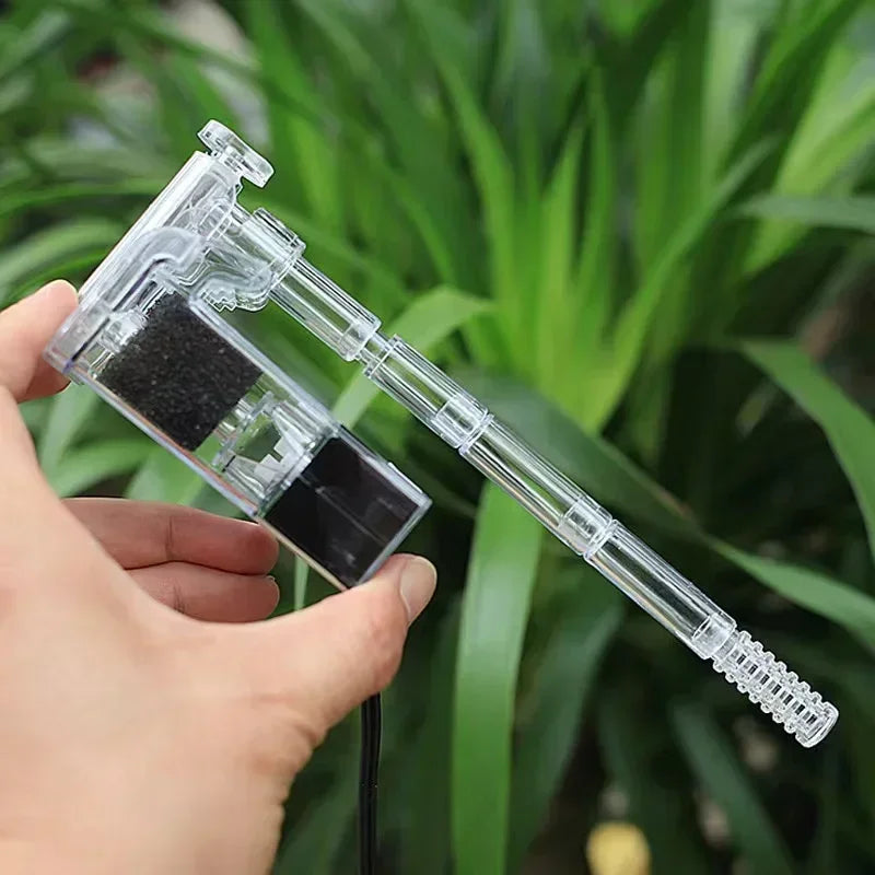 Aquarium Hang on Filter Mini Filter Fish Tank USB Power Interface 2.5W Flow Suitable for Fish Tanks Below 30cm Quiet Operation