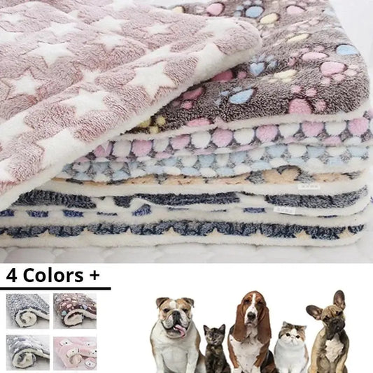 Pet Sleeping Mat Dog Bed Cat Bed Soft Hair Thickened Blanket Pad Fleece Home Washable Warm Bear Pattern Blanket Pet Supplies - Play Paws Toys