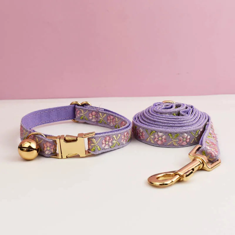 Adjustable Comfortable Cat Collar with Bell Personalized Pet Collar for Cats And Small Dogs metal hardware set cat collar